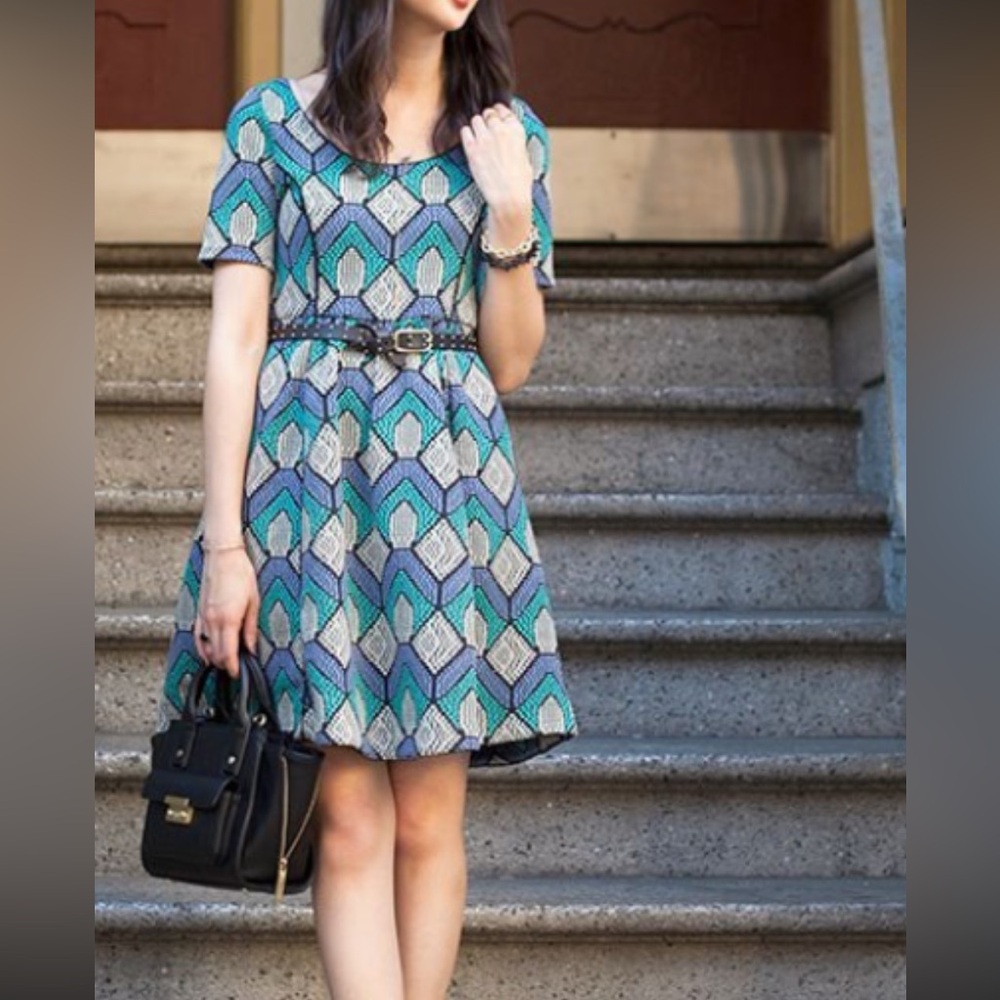 HD in Paris Teal and Navy Mini Dress